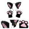 Cat Ears Headband and Furry Paws Gloves Halloween Party Costume Accessories