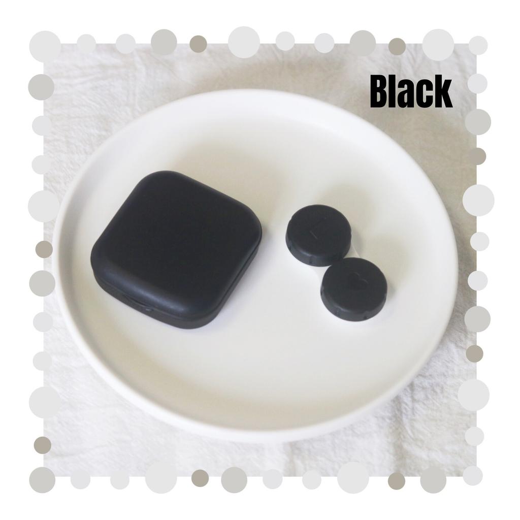 Mini Contact Lenses Case Solid Color Portable Contact Lens Box Soaking Storage Set with Tweezer Suction Stick Travel Kit Holder