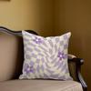 Lavender Swirl Square Jacquard Pillow Cover for Sofa Office Waist Cushion Cover Home Decorative Pillowcase