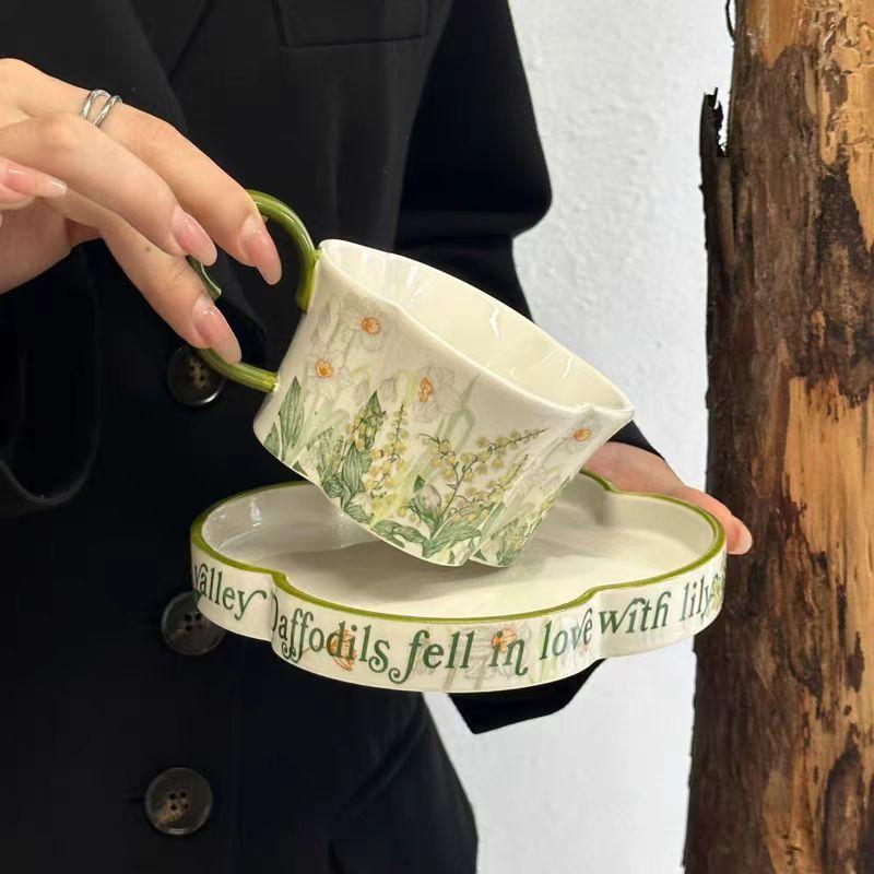 Retro Light Luxury Girls Ceramic Cup High Value Coffee Cup Office Water Cup Home Mug Gift Box