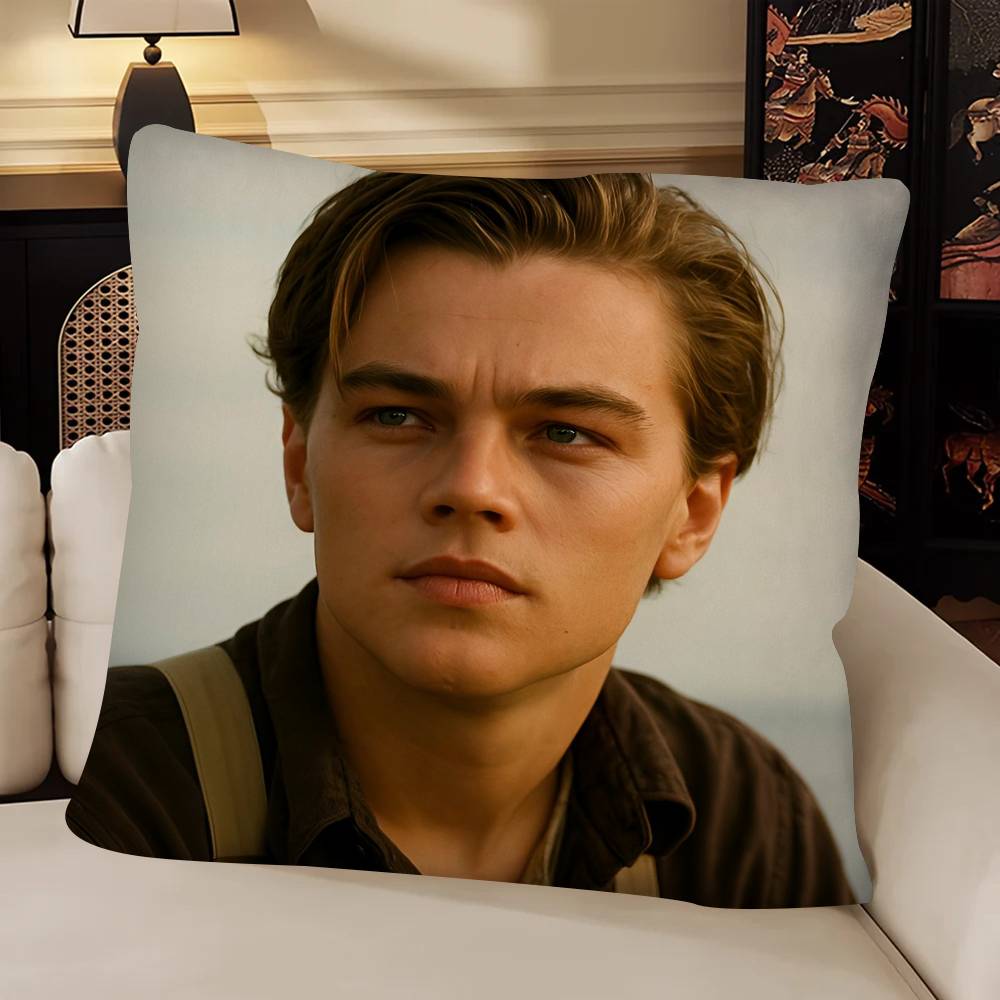 Schauspieler LLeonardo DiCaprio Kissenbezug Mode Quadratischer Kissenbezug Schlafzimmer Sofa Raum Ins Dekoration Freizeit
