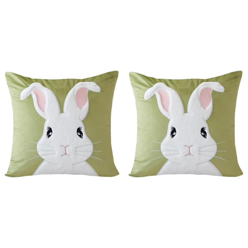 2/1pcs Easter Funny Bunny Throw Pillow Covers Decoration Sofa Rabbit Soft Pillowcase Case Couch Cushion Cover Home Decor 45x45cm