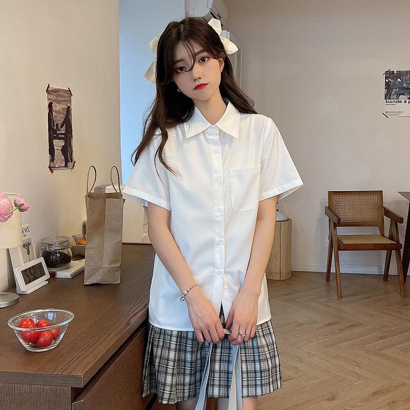 Original Short Sleeve White JK Uniform Shirt with Pointed Collar