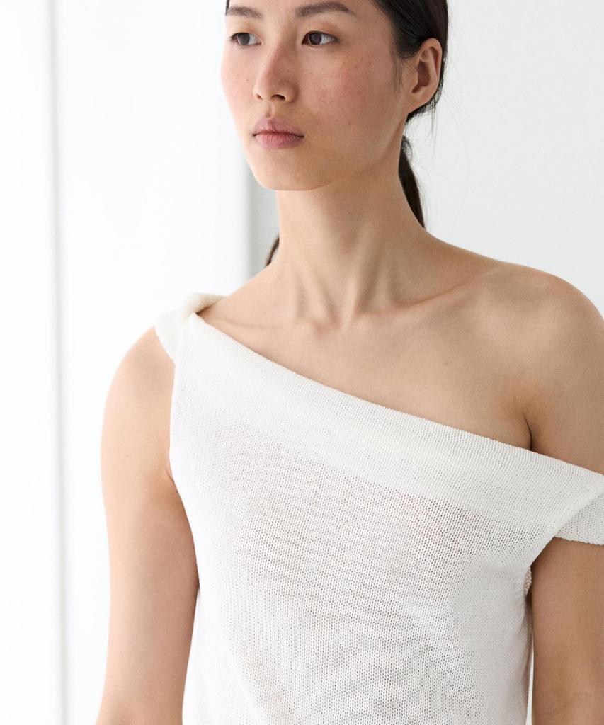 Masimodutti Ribbed Strapless Knit Top