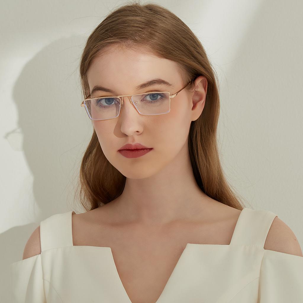 Glasses 219153 Gold Frame Metal Small Frame Square Frame Sunglasses Gradual Change Color Sunglasses Flat Glasses