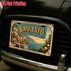 2D flat, 1 retro metal license plate, Sorrento Amalfi Coast aluminum sign, suitable for kitchen walls, rustic decor, summer home
