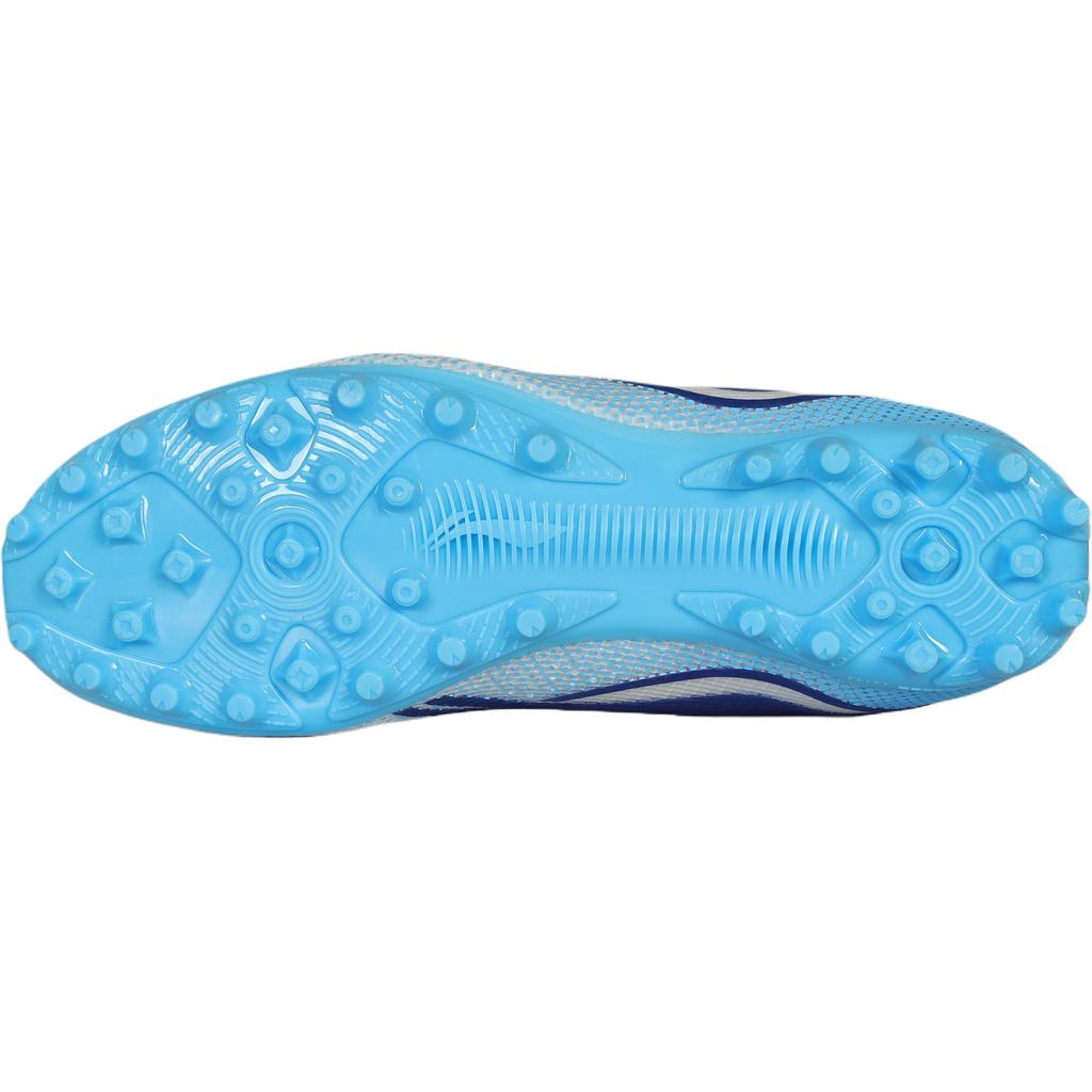 Li Ning Kids PU Fashion Sports Training Low Top Soccer Shoes Men Soccer Shoes Fluorescent-Sky-Blue YSFV012-5