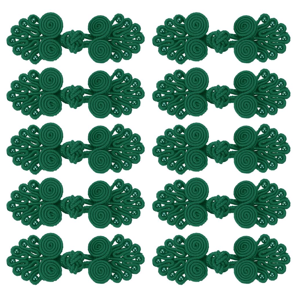 6/10pcs Chinese Knots Frog Buttons Closure Sewing Buttons Fasteners with Beads for DIY Sewing Coats Cloak Bridal Costume Outfit