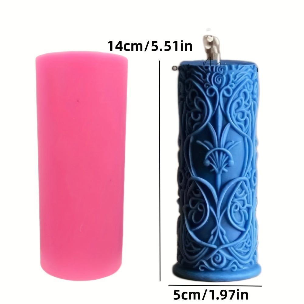 DIY Lace pattern cylindrical candle silicone mold carving pattern flowers and plants cylindrical candle mold candle making mold