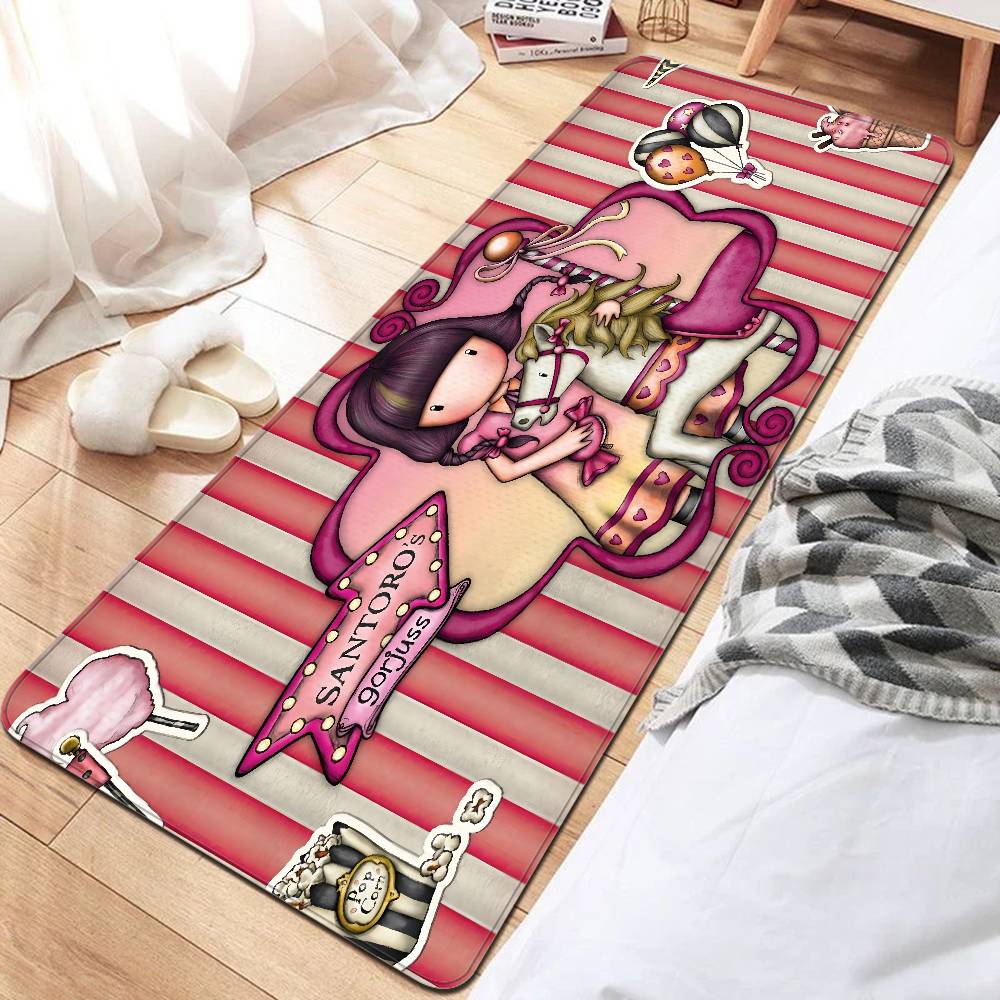 Cute Gorjusses Cartoon S-Santoro Entrance Door Mat Nordic Style Bedroom Living Room Doormat Home Balcony Anti-Slip Modern