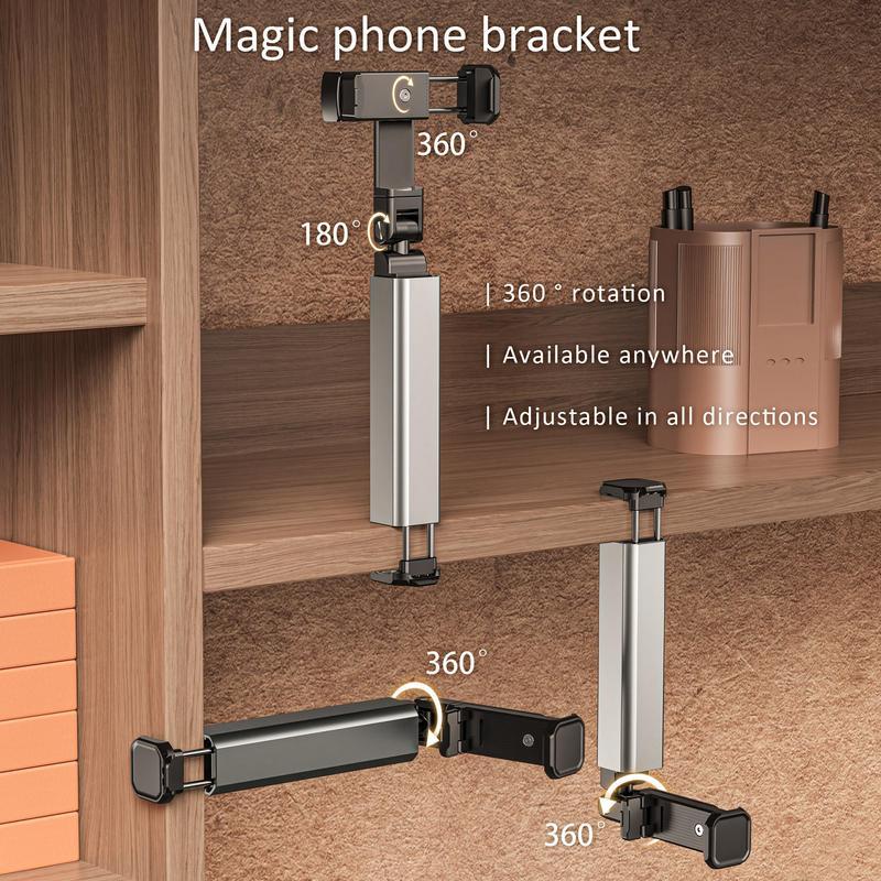 Flugzeug-Handyhalter, Tragbarer Reisehalter Schreibtisch mit Multidirektionaler 360-Grad-Drehung, Zugreisezubehör
