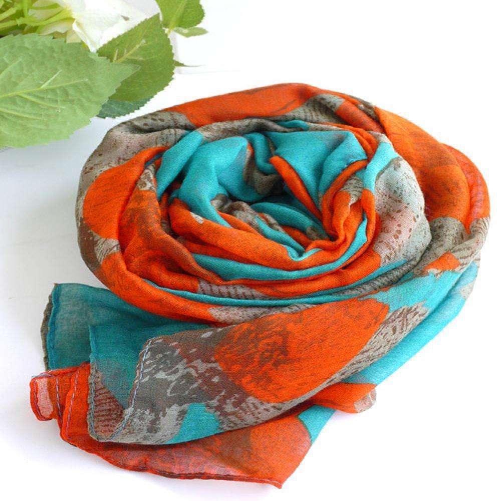 Charm Warm Women Soft Voile Shawl Scarves Printed Scarf Wrap
