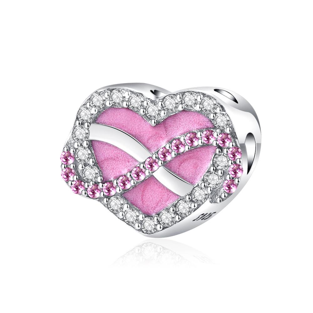 925 Pure Silver Pink Series Father Butterfly Bag Flower Charm Fit for Original Bracelet DIY Women's Exquisite Jewelry