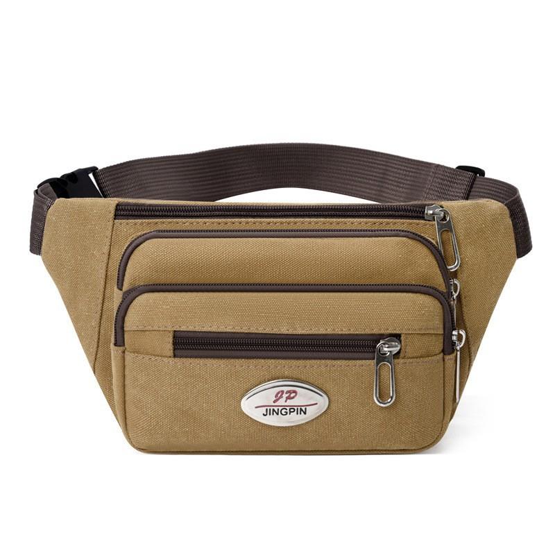 Fashion Canvas Waist Bag for Men Versatile Mobile Phone Holder Ideal for Outdoor Use