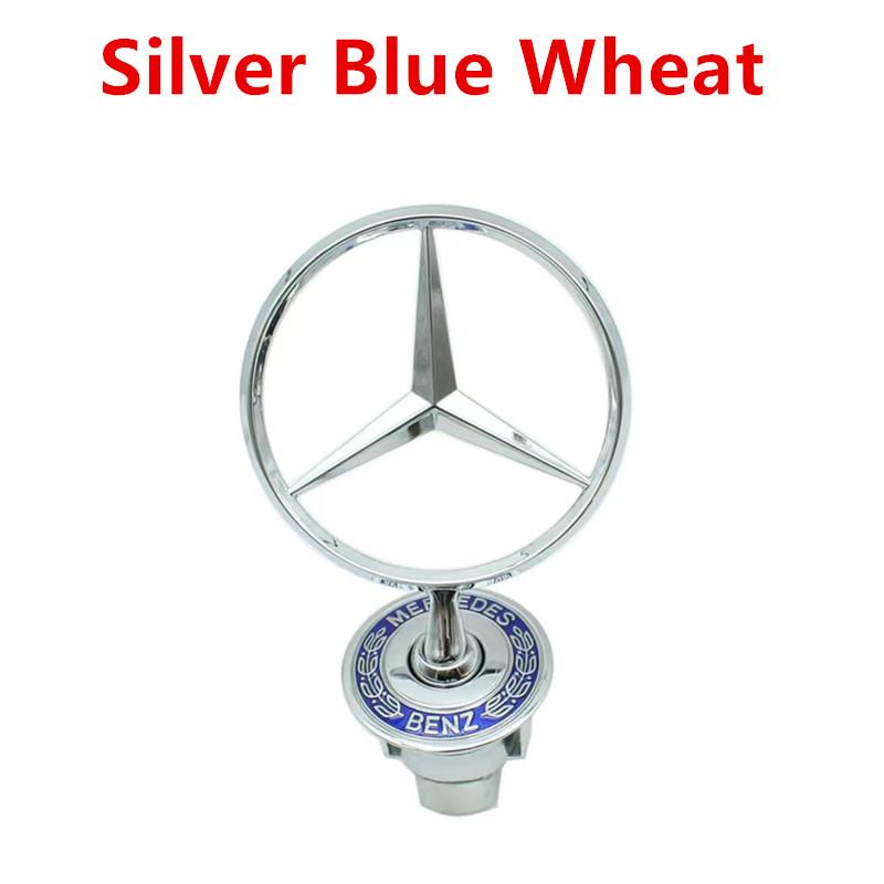 Bilklistermärke Stjärna Motorhuv Krommärke 44 mm Bil Främre Motorhuv Emblem Logotyp För Mercedes Benz C E S-klass W204 W205 W211 W212 W213 W220