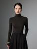 Women's Machine Washable 100% Yangzi Fine Wool Slim Fit High Neck Knitwear Sweater