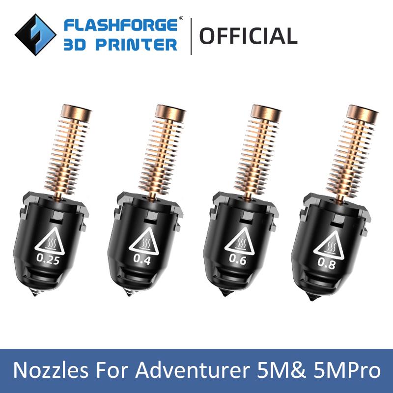Flashforge Adventurer 5M And 5M Pro Nozzles 0.25mm 0.4mm 0.6mm 0.8mm 280℃ Nozzle Kit High Speed Printing For 3D Printer