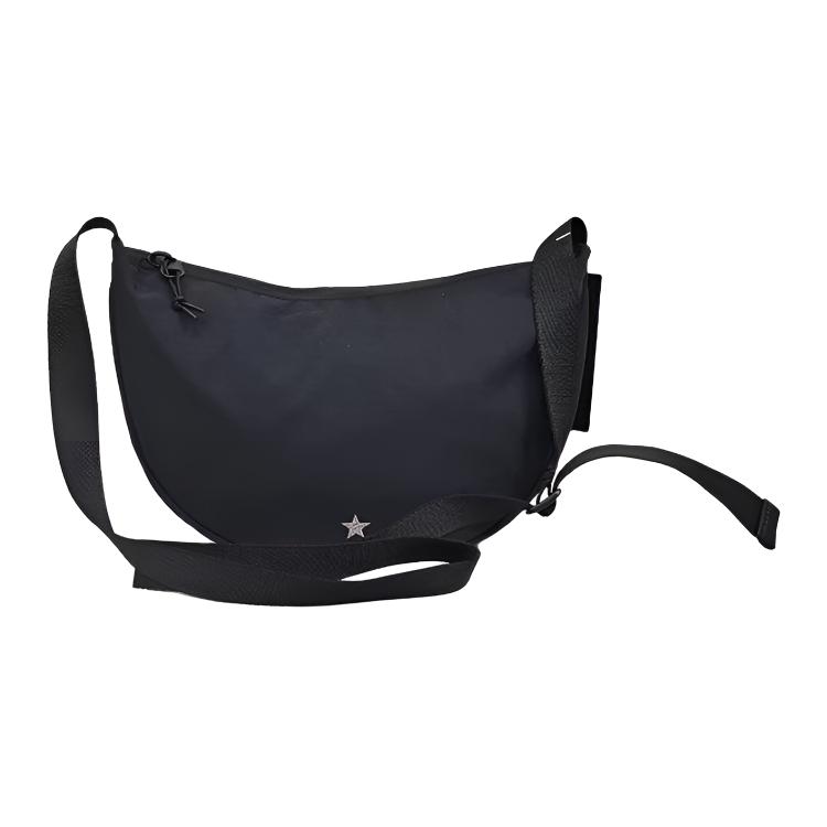 Converse Zip Closure Polyester Shoulder Bag Unisex Black UA5951-023