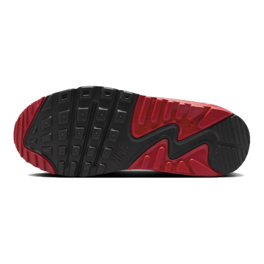 Nike Air Max 90 GS Burgundy Crush University Red Barnesneakers Svart Hvit HF6358-600