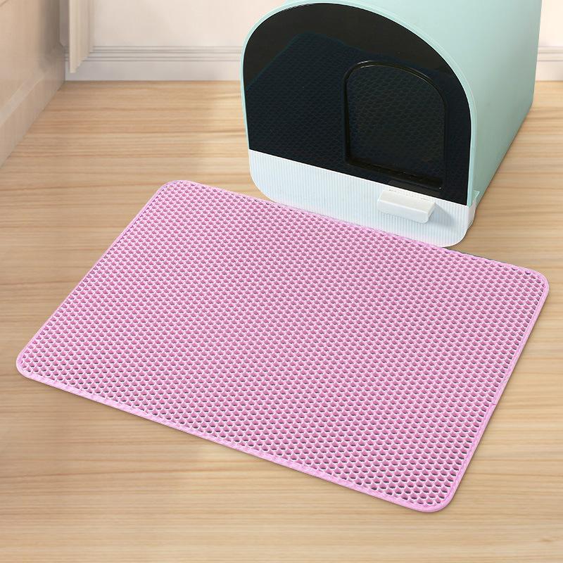 Double-layer Filter Cat Litter Mat EVA Washable Anti-lead Cat Litter Splash Pad Cat Toilet Mat Large Cat Litter Mat