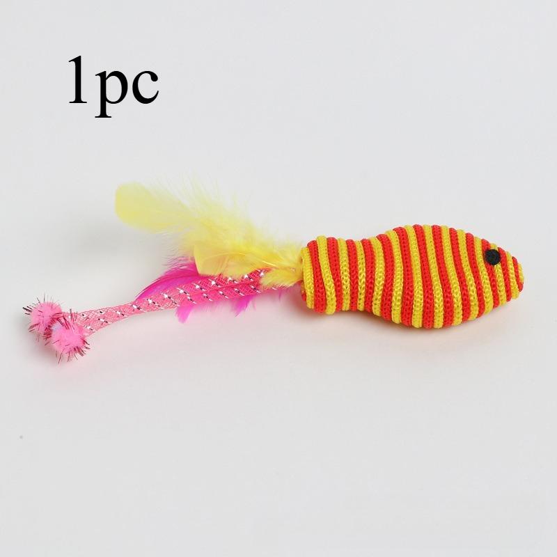 

2pcs/3pcs Fish Cat Toy Rope Ball Kitten Self Toy Playing Chew Bite Pet Toys Interactive