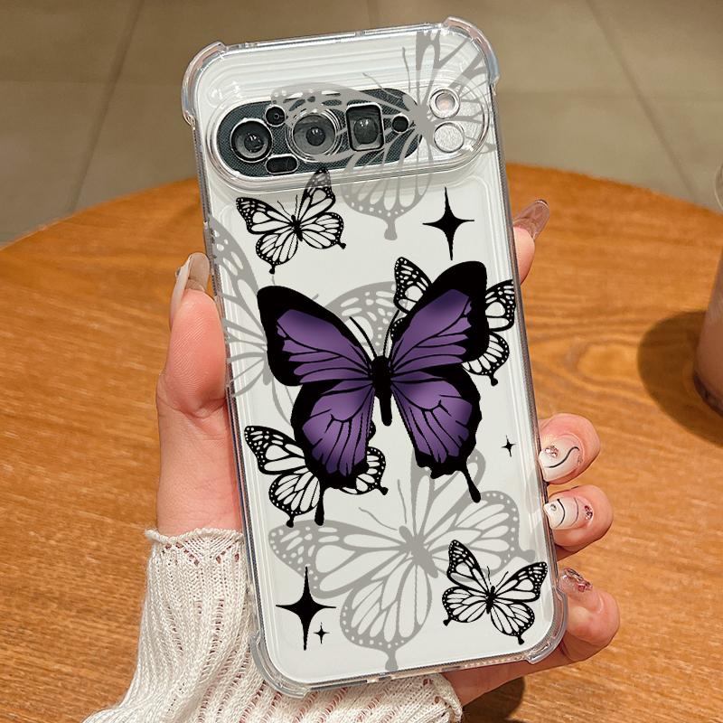 

Багатоколірний чохол з візерунком метеликів для Google Pixel 9 Pro XL 9A Ударостійкий TPU Силіконовий Прозорий М який чохол Google Pixel 9 Pro XL прозорий