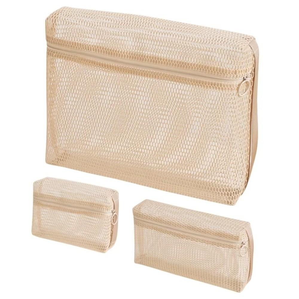 Zipper Mesh Makeup Storage Bag Handheld Multifunctional Mesh Clothing Bag  Travel