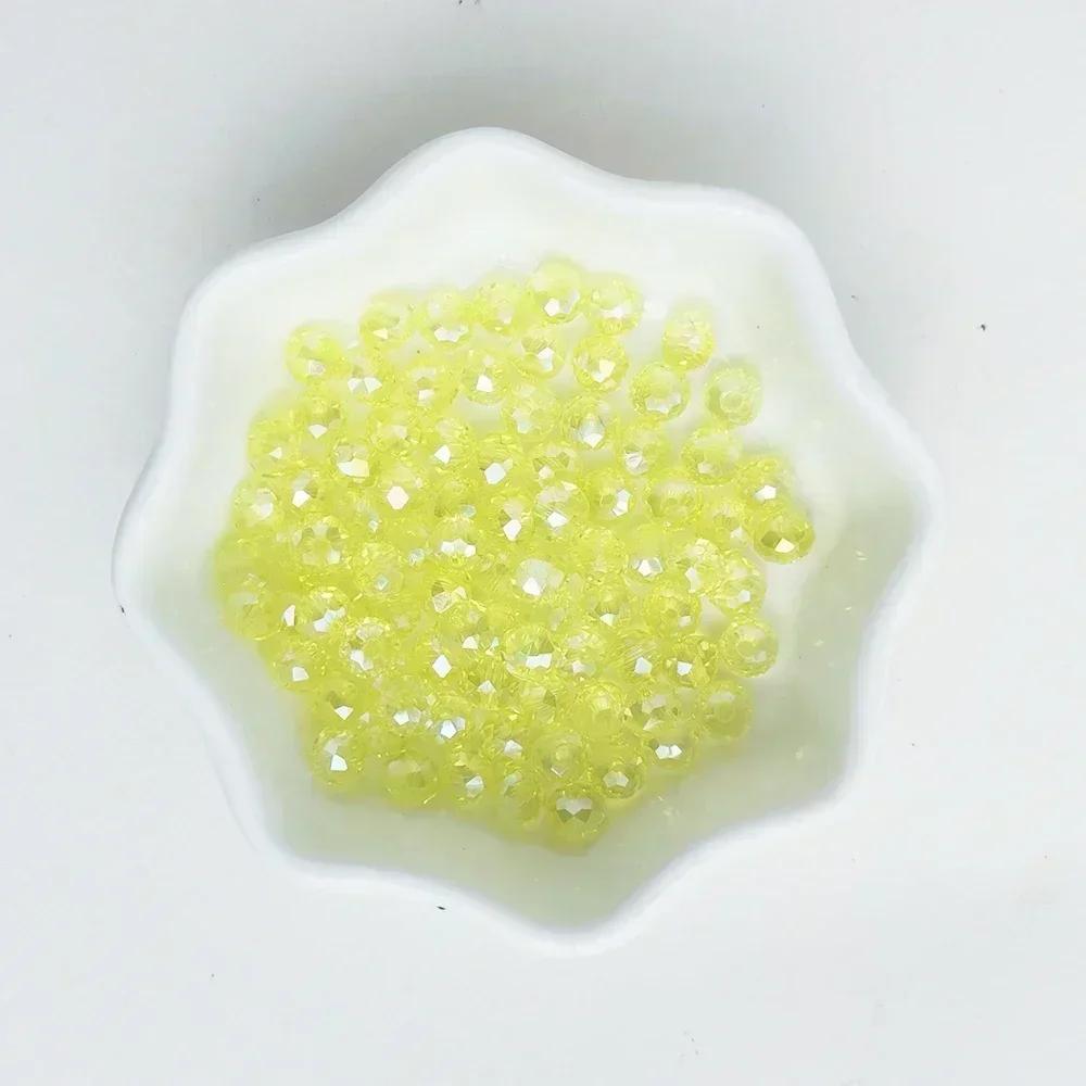 50pcs Translucent Czech Crystal Glass Bead Faceted Colorful Spacer Bead for Jewelry Making DIY Bracelet Necklace Accessories