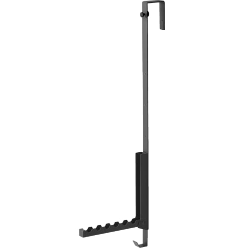 Yamazaki Tower Ironing Door Hanger, Slim, Adjustable Height, Folds Up When Not In Use, for Clothes Steamers, Black, Dimensions: Approx. W2 X D21 X H54