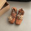 Vintage Flower Round Head Ballet Shoes Spring Cross Strap Casual Single Shoes Women's Shallow Mouth Evening Breeze Gentle Flats