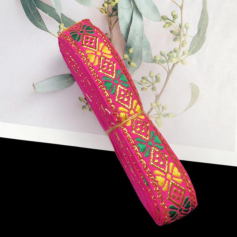 2cm Ethnic Style Colorful Jacquard Lace Ribbon for Curtains and DIY Clothing Accessories