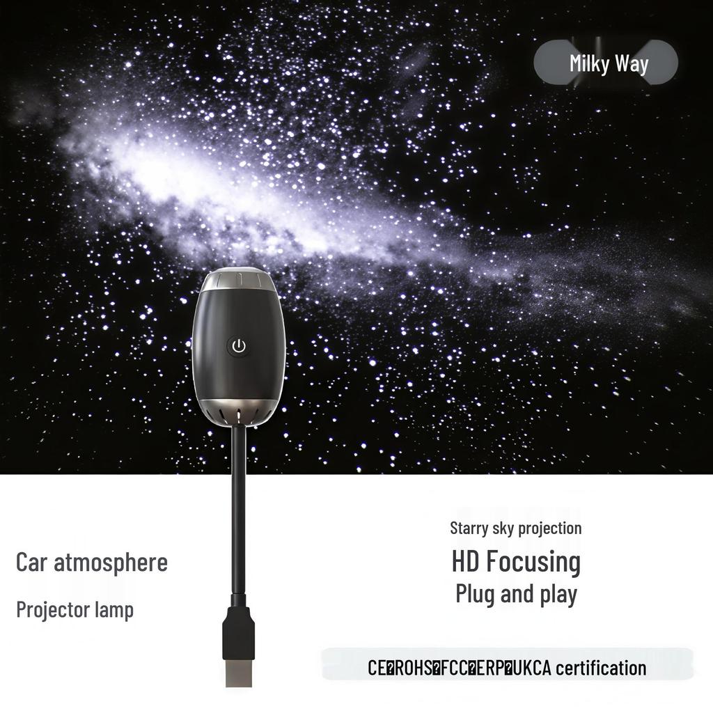 Starry Sky USB Car Roof Projection Light for Interior Decoration
