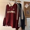 Men's Retro College Style Loose Fit Polo Sweatshirt - Spring/Autumn 2025 Hong Kong Influence, Long-Sleeved Top