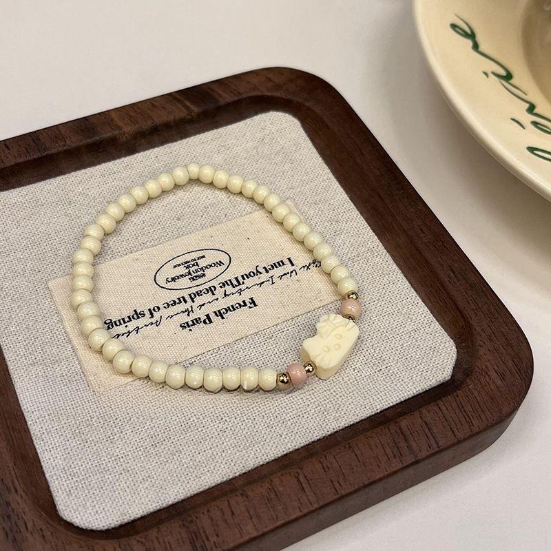 Cartoon Kitten Bunny Beaded Bracelet Sweet and Cute Design Zen Bracelet Versatile Premium Chinese Jewelry