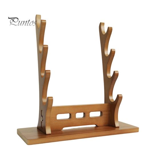 

Подставка для флейты из бамбука, многоярусная подставка для кухонных ножей, настольный держатель для флейты, подставка для хранения и организации флейт и ножен Four Layer темно-коричневого