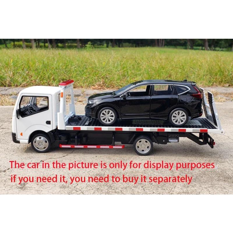 1/32 Nissan VAN-Typ-Legierungsanhänger-Modellsimulations-Metallautotransporter-Abschleppwagen-Rückziehspielzeug-LKW mit Sound und Licht