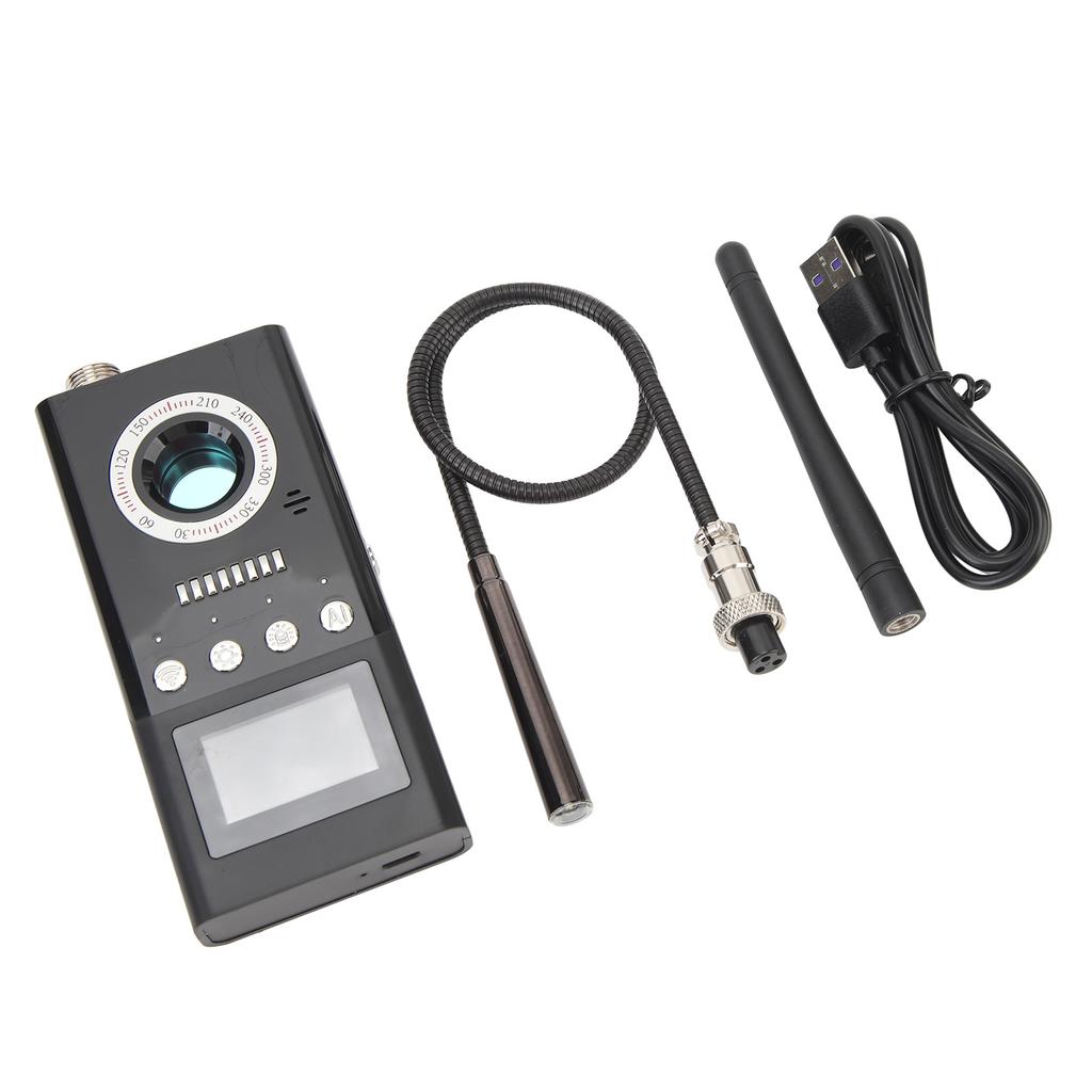 Detector de cameră de eroare 1‑8000MHZ 1000mAh Detector portabil de dispozitiv profesional de ascultare cu LED