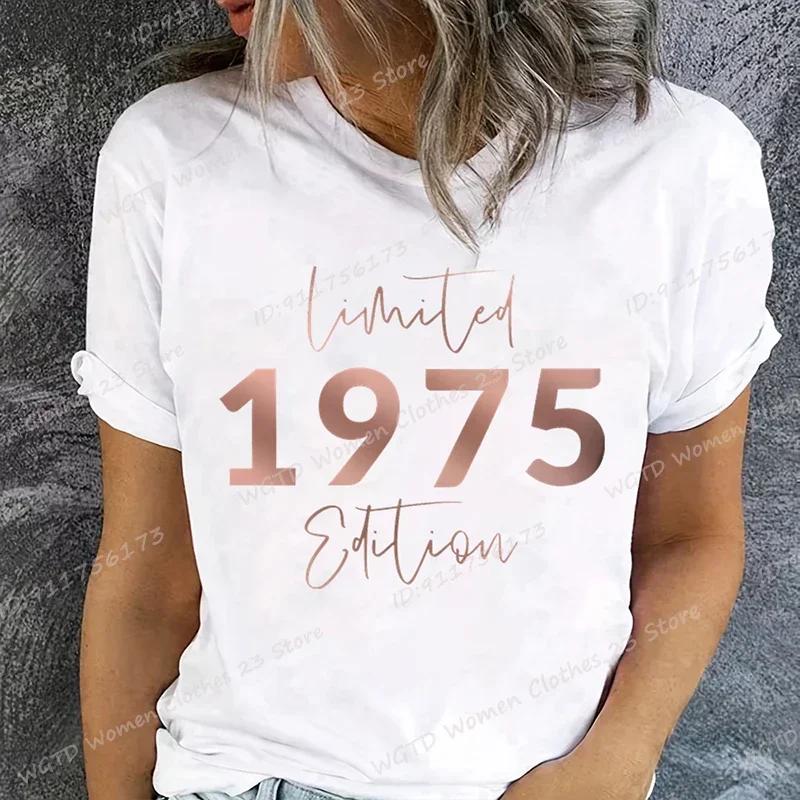 Women's Casual Short Sleeve Crew Neck Top for Summer Spring Limited Edition 70th Birthday Letter Print T-Shirts
