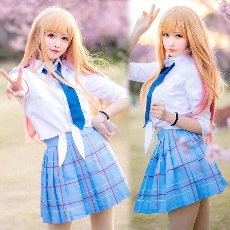 Cosplay Anime My Dress Up Darling Marin Kitagawa JK Uniform skjorte Skjørt Antrekk Halloween Carnival Dress Cosplay kostymer