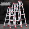 Thickened Aluminum Alloy Non-Slip Multifunctional Folding Herringbone Ladder for Home and Garden