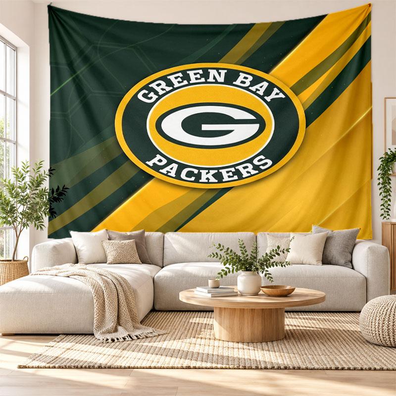 Green Bay Packers Wall Tapestry, Soft Fabric Wall Hanging, Decorative Backdrop For Bedroom Home Wall Art