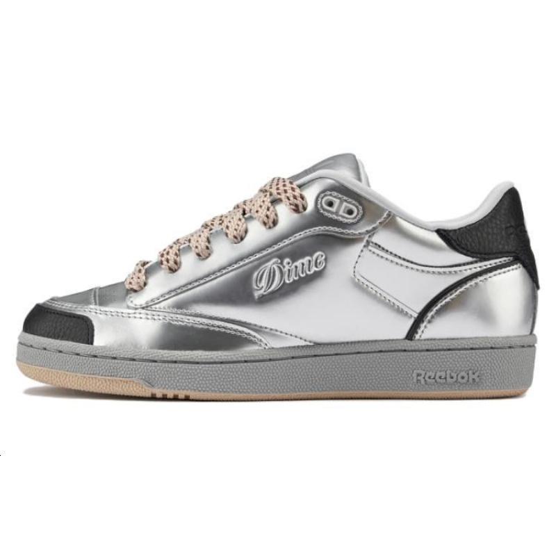 Reebok Dime X Reebok Club C Bulc Metallic Silver Sneakers 100069825 40.5