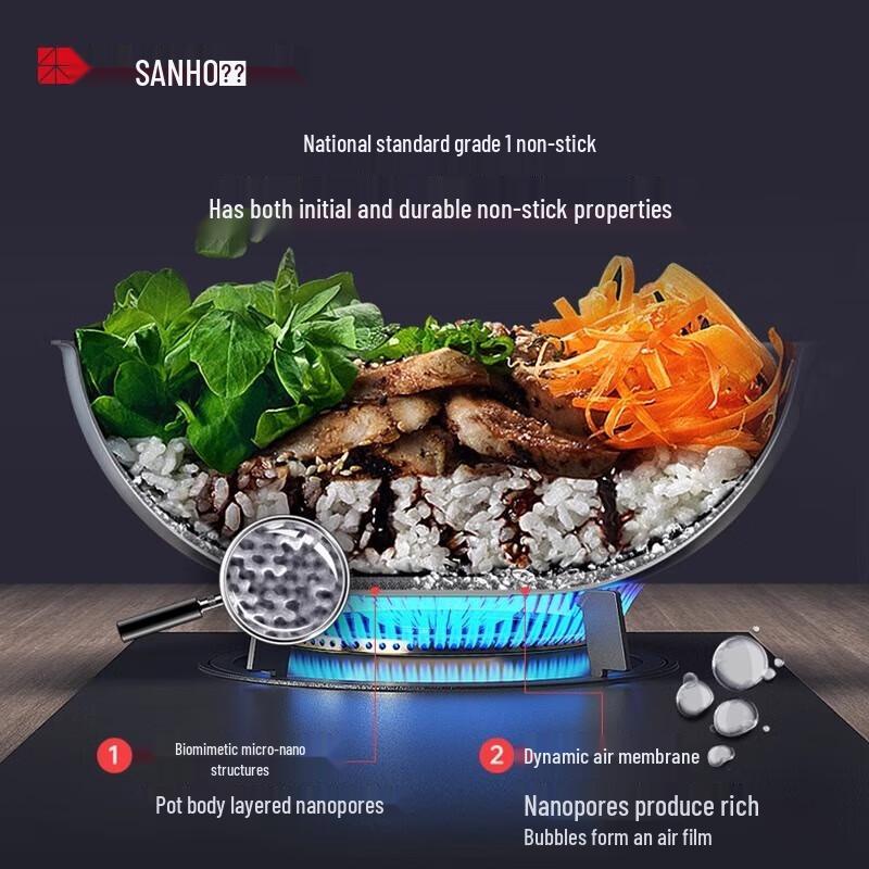Sanho Micro-nano Yuejin Series Coating-Free Wok