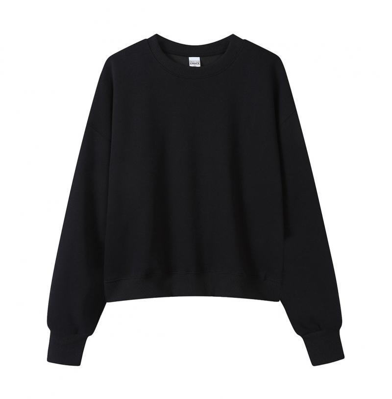 Silver Fox Velvet Women's 450g Heavyweight Hooded Sweatshirt - Short, Trendy Drop Shoulder Pullover for Autumn/Winter