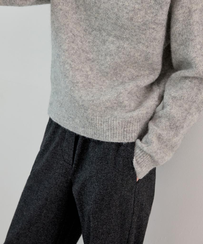 KNOWING Wool String Slacks (Charcoal)