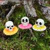 Halloween Skull Garden Stakes 3Pcs/Set Stakes, Chrysanthemum Yard Resin Decorative Plant Flower Ornaments for Lawn Patio Bed Decoration