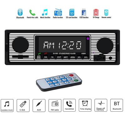 Otomatik Araba Radyosu Bluetooth Araba Stereo Ses Vintage Kablosuz MP3 Multimedya Oynatıcı Eller Serbest AUX USB/SD FM Klasik Stereo Ses