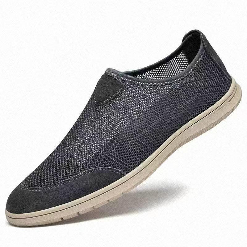 

Summer mesh shoes are comfortable and breathable, one-pedal flat-bottomed comfortable, simple and light driving men s shoes 39