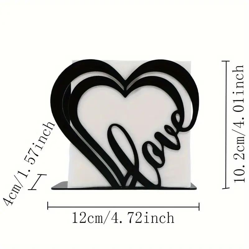 Heart-Shaped Wrought Iron Napkin Holder for Home Decor