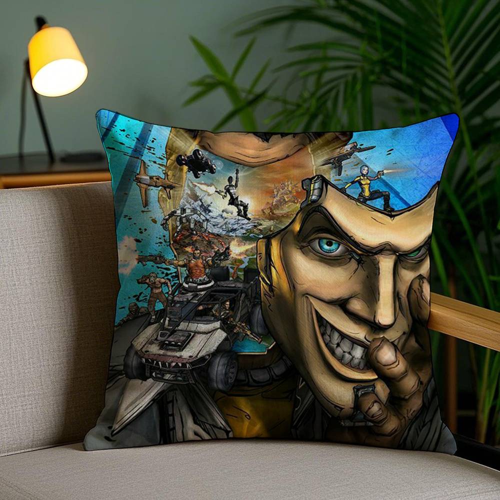 B-Borderlands Game Pillow Case Home Dorm Chair Back Short Plush Double-sided Printing Office Nap Time Cushion Cover